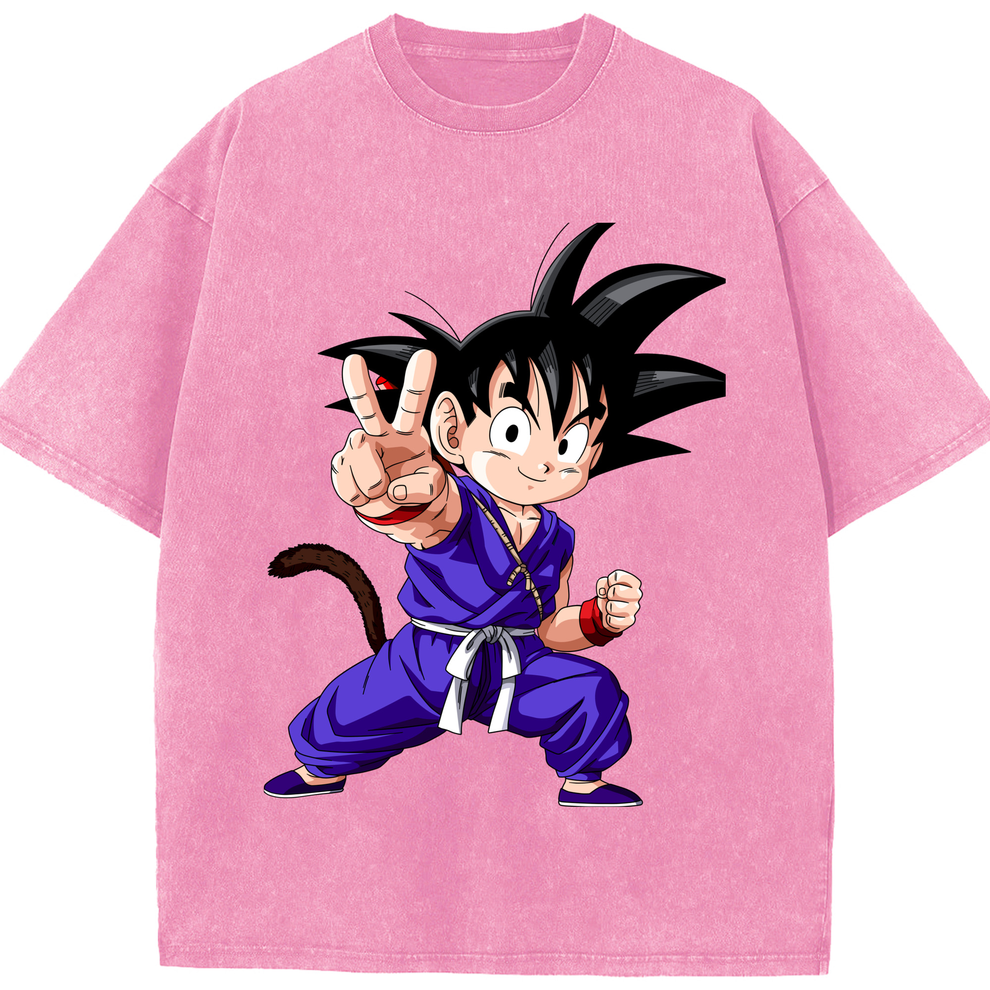 （画像用） ドラゴンボール 孫悟空（そん ごくう）Son Goku カカロット DRAGON BALL Kakarotto 綿100% ヴィンテージ風 半袖Tシャツ（フロントプリント）